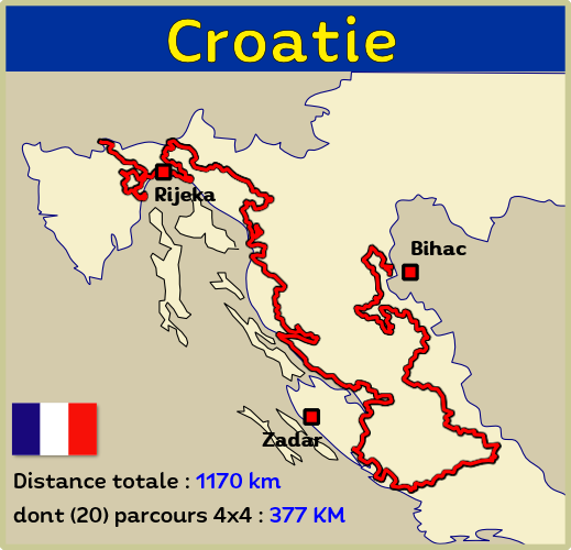 Carte 4x4 Europe Croatie Carte 4x4 Europe Croatie