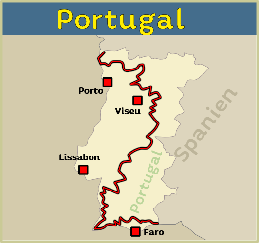 4x4 Europa Karte Portugal