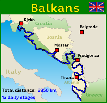 Motorcycle tours through the Balkans including GPS data and travel guide