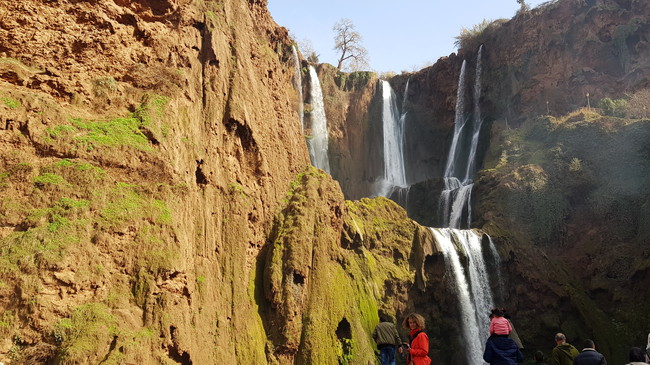 Maroc MM11 – Les impressionnantes cascades d’Ouzoud Les cascades d’Ouzoud plongent entre les rochers et la végétation verdoyante