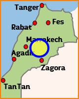 Carte générale du circuit moto au Maroc MM11 avec tracé de l’itinéraire et informations sur l’étape