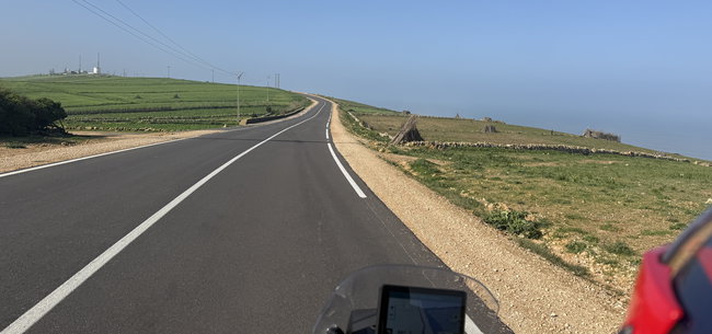 Nos premières impressions de la côte atlantique Vue sur la côte atlantique pendant notre voyage à moto au sud de Casablanca