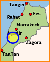 Carte générale de l’itinéraire moto MM5 lors du cinquième jour de voyage au Maroc