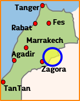 Carte générale de l'itinéraire moto MM9 à travers le sud du Maroc