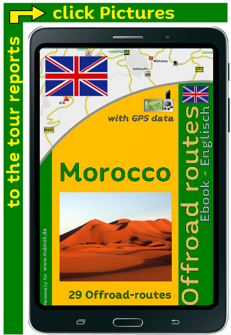 Ebook as a travel guide for Morocco Offroad in English with GPS data