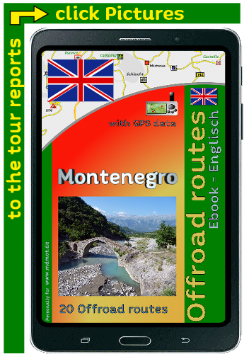 Ebook as a travel guide for Montenegro Offroad in English with GPS data