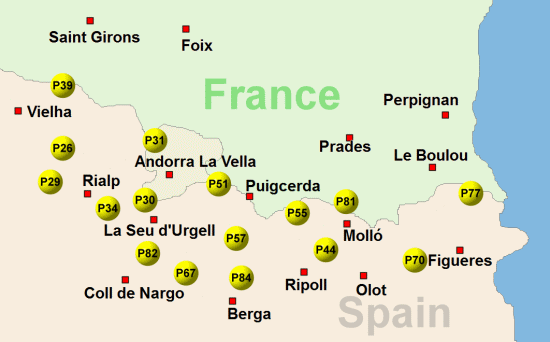 map web pyrenees
