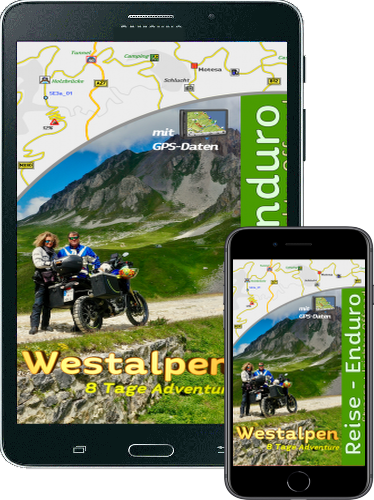 Ebook als Reiseführer Westalpen mit der Reiseenduro