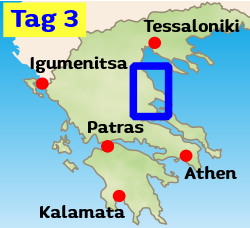 Tag3 Übersichtskarte Motorradtouren Griechenland